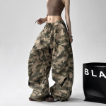 Ameerika Retro Kamuflaaž Laiad P&uuml;ksid Naistele L&otilde;tv &Scaron;ikk Vabaaja Kombinesoon Elastne Pingutusn&ouml;&ouml;riga V&ouml;&ouml;koht Vabaaja P&uuml;ksid, Streetwear P&uuml;ksid S armee roheline v&auml;rv