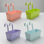 4 tk Piirdepott Kaardus Konksud Aia Riputatav Ristk&uuml;likukujuline R&otilde;du Lillepott Kerge Light Purple 4 PACK