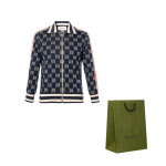 GUCCI Gg Jacquard Puuvillane Jakk 496919-X9V05-4245 M-Original Gift Bag sinine