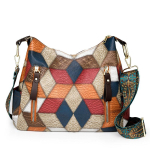 Naiste kott Pehmest nahast mitme taskuga Crossbody kott Vintage &otilde;lakott sinine