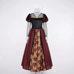 Naiste s&uuml;dame kuninganna kost&uuml;&uuml;m Punane must kleit krooni ja skeptriga Halloweeni Alice'i Cosplay peole S punane