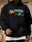 Vabaaja fliisihuppari ALONSO graafilise tr&uuml;kiga - Soe talvine dressipluus M black
