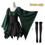 Naiste p&auml;kapikukost&uuml;&uuml;m Renessanss Traditsiooniline Iiri kleit Keskaegne haldjakost&uuml;&uuml;m P&auml;kapikuk&otilde;rvad Halloweeni Cosplay jaoks S black