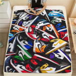 Ketside tr&uuml;kiga flanelltekk Magamistoa kattepleed Diivani kattepleed Telkimine Soe tekk Kingitused perele ja s&otilde;pradele(MJ055) 130cm x 150cm