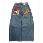 Hip Hop Streetwear Prinditud L&otilde;dva L&otilde;ikega Denim P&uuml;ksid Meestele Y2K Harajuku Stiilis Sirge L&otilde;ikega P&uuml;ksid XXL gray