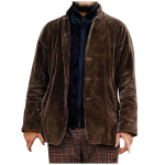 Meeste suuruses korduroy trenchcoat, vabaaja allakeeratava kraega n&ouml;&ouml;pidega jakk, moodne trendikas soe tuulejope XXXL pruun