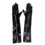 1 paar seksikaid 50 cm pikkusega t&otilde;mblukuga kindaid PVC l&auml;ikiva viimistlusega pikad t&otilde;mblukuga kindad mustad lakknahast kindad Cosplay kost&uuml;&uuml;m 50cm black