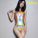 Kunstnahast l&auml;ikiv body Seksikas &uuml;hes t&uuml;kis ujumistrikoo k&otilde;rge kaelusega ujumistrikoo sukad Body Shaping ranna ujumistrikoo L gray