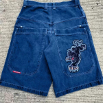 Ameerika Hip-Hopi Trend Retro Denim L&uuml;hikesed P&uuml;ksid Meeste ja Naiste Y2K Harajuku Gooti Jooksup&uuml;ksid XXL blue