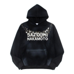 Unisex retro kulunud dressipluus kividest neetidega Satoshi Nakamoto t&auml;navamood puuvilla-pol&uuml;ester segu Medium black