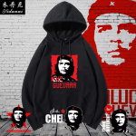 Kuuba punane revolutsioonikangelane Che Guevara Kapuutsiga sviiter Tr&uuml;kitud Meeste ja Naiste Vabaaja Pusa Pikkade varrukatega Kapuutsiga sviitrid Topid XL black