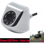 8LED CCD CCD-tagavaade Veekindel &ouml;&ouml; 170 kraadi lainurk Luxur auto tahavaate tagavaate kaamera Chrome Rearview8
