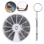 600 tk pisikesed kruvid mutter + kruvikeeraja kella prillide parandust&ouml;&ouml;riistade komplekt uus