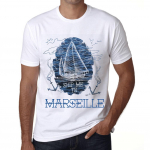 Meeste vintage T-s&auml;rk Graafiline T-s&auml;rk Saada mulle Marseille'sse valge XS valge