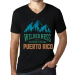 Meeste vintage t-s&auml;rk graafilise tr&uuml;kiga V-kaelusega Metsik loodus Puerto Rico S&uuml;gavmust XS must