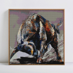 Teemantmaaling t&auml;isringi Bull Creative Teemanttikandid Ristpistes 30x30CM