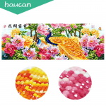 5D Teemantmaal &Otilde;itsevad paabulinnu lilled Teemanttikandid Kristallidest n&auml;put&ouml;&ouml; kaunistamiseks 180*60 cm