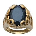 Bague Plaqu&eacute; Or 'Black Queen' Noir Dor&eacute; - 20 mm 52 kuld