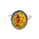 Bague Argent 'Inspiration' Ambre 54 oranž