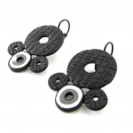 NOA [J1825] - Dormeuses Cr&eacute;ateur 'Amandine' noir gris blanc must