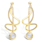 Les Tr&eacute;sors De Lily [L1843] - kullatud k&otilde;rvar&otilde;ngad  D&eacute;esse  valgest kullast - 44x16 mm kuld