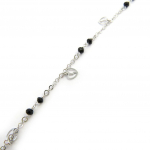 Altesse [M5880] - Bracelet argent 'Love' noir argent&eacute; h&otilde;be