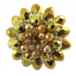 Lily-Crystal [P4419] - Bague artisanale 'Callas' dor&eacute; - 4 cm pruun