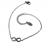 Les Tr&eacute;sors De Lily [P9155] - Bracelet acier 'Infini' noir - 11x5 mm must