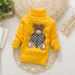 Baby Winter Children Kids Cartoon Kootud Pullover Soe &Uuml;ler&otilde;ivaste Sviiter 100 kollane