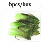 Bimoo 6tk #4 Sculpin Imitation Streamer Fly Green Zoo Cougar Fly Aeglaselt uppuv forellip&uuml;&uuml;gi peibutis&ouml;&ouml;t