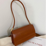 Yogodlns naiste PU-nahast klapiga kaenlaaukott Vintage &uuml;hev&auml;rviline &otilde;lakott 24x8x13cm helepruun v&auml;rv