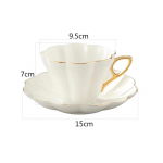 Keraamiline elegantne Flower Bone China kohvitass alustassiga valgest portselanist Phnom Penhi kontoriteekass Kodukohvik Espressotass valge