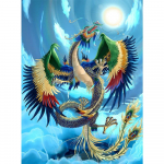 T&auml;ispuur Teemantmaal Ristpistes P&auml;ike ja Draakon 5D Teemantmosaiik Kunst Teemanttikandid Loomade kivipilt Full Round 20X30CM