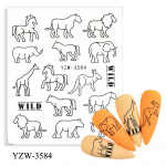 Nail Art Water Transfer Kleebis Nail Art Decal Manik&uuml;&uuml;r Decoraiton Butterfly Leaf Animal Alphabet