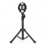 Lauapealse mikrofoni statiivi alus Lauaarvuti mikrofoni alus Metallist mikrofoni statiiv mikrofonihoidikuga voogesituse salvestamiseks must