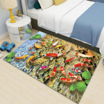 3D kaasaegne kerge ja luksuslik majapidamisvaip P&otilde;hjamaade elutuba magamistoa voodi&auml;&auml;rne multifilmi Ottomani tekk 60*90cm black