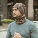 Meeste talvine soe fliisist matkam&uuml;ts Beanie Baggy villane suusam&uuml;ts + sall tuulekindlad m&uuml;tsid kiri kootud m&uuml;tsid