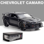 1/24 Camaro Bumblebee automudeli m&auml;nguasi, tsingisulami valamine, tagasit&otilde;mmatav auto heli- ja kerged m&auml;nguasjad lastele poisile t&uuml;drukule kingitus 20*9*5.5CM must
