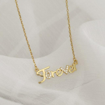 ANENJERY Micro Zircon Letter kaelakee FOREVER naistele Lihtne rangluu keti s&otilde;bra kingitus h&otilde;be