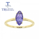 0,65 ct naturaalne lihtne tansaniidist s&otilde;rmus mq 4*8mm 18k kullast &uuml;le 925 h&otilde;bedast peened ehted naistele aastap&auml;evakingitus us ring size 6# sinine