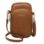 Uusim naiste &uuml;hev&auml;rviline mitme taskuga kunstnahast ristkorpuse &otilde;lakott telefonikott pruun