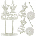 2 komplekti 1/6 nukuriiete vitriin Mannekeen nukutarvikud Barbie riietele kleidihoidja nukumaja m&ouml;&ouml;bli m&auml;nguasi valge