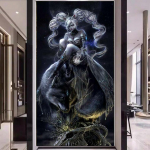 Libahundit&uuml;druk fantaasiakunst 5d iseteemantmaal Gooti t&uuml;druk, t&auml;isteemanttikandid, kristallist teemantmosaiik kodukaunistus S238 Full Round 30x60CM