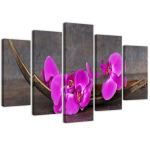 Viieosalise pildiga l&otilde;uendiprint Orchid Flower Zen Spa 100x70 lilla