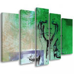 Viieosalise pildiga l&otilde;uendiprint Woman Abstraction Green 100x70 roheline