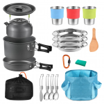 TOMSHOO 22tk matkak&ouml;&ouml;gin&otilde;ud messikomplekt Matkapoti ja panni keedukomplekt v&auml;lik&auml;mping matkamine 22pcs set