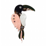 Blucome k&auml;sitsi valmistatud suure suuga Arcylic Bird Prossid Ilulind Loomapidu Kontor vabaaja prossin&otilde;elad Riided Ehted Aksessuaarid roosa