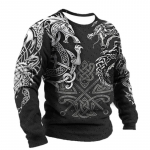 Pikkade varrukatega pluus Meeste retro T-s&auml;rk 3D prindiga Viking Graphics Casual Pullover T-s&auml;rk Lahtine kampsun T&auml;navariided XXL