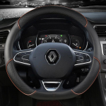 PU nahast auto roolikate Renault Scenic Clio Laguna 2 3 4 5 Kangoo Fluence Megane Trafic Talisman Twingo jaoks D shape coffee