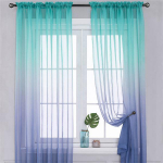 1tk Moodsad gradiendiga t&uuml;lli aknakardinad elutoa jaoks 3D-v&auml;rvilised organza l&otilde;ngast l&auml;bipaistvad voile kardinad magamistoa k&ouml;&ouml;gi kardinateks W100xL200cm 1pc